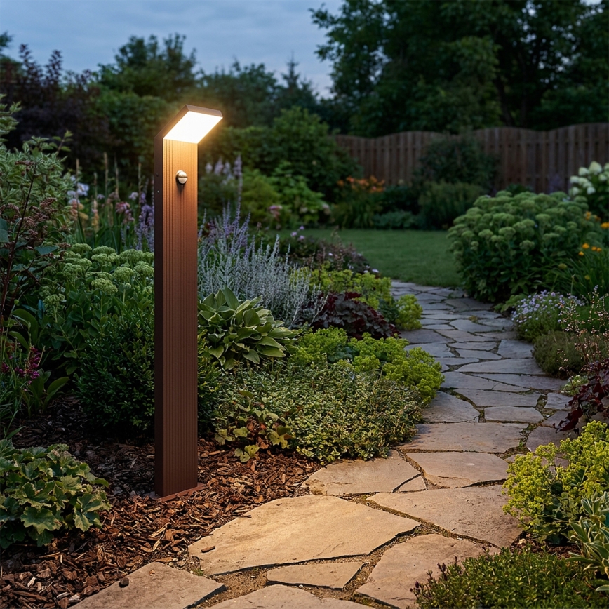 Brilagi - RIANO kültéri LED lámpa mozgásérzékelővel LED/8W/230V barna IP65 80 cm