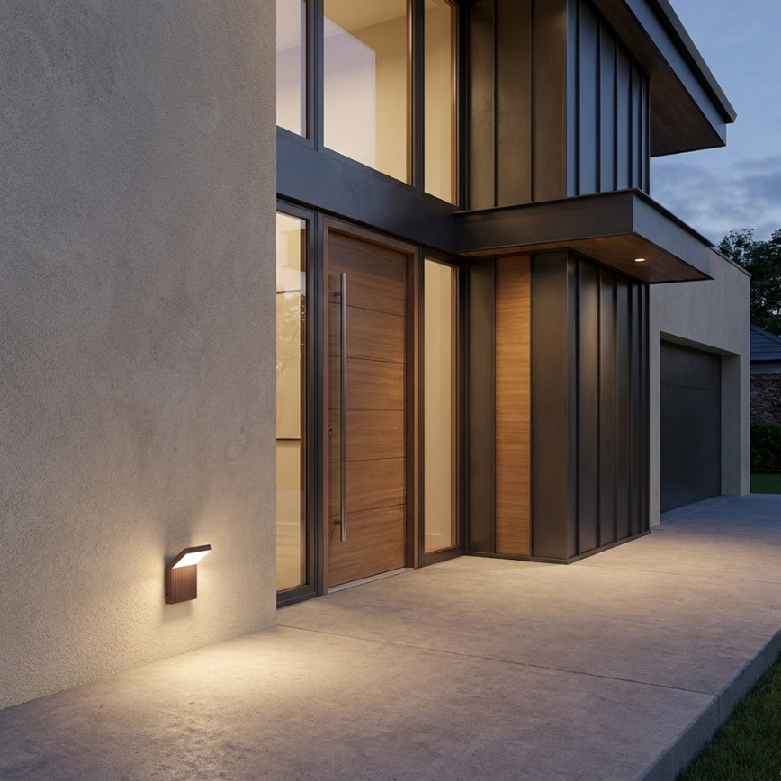 Brilagi - RIANO LED/8W/230V kültéri fali lámpatest barna IP65