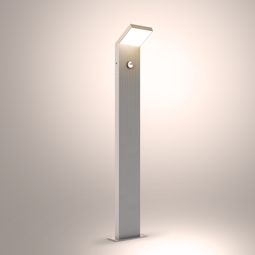 Brilagi - RIANO LED/8W/230V kültéri lámpa érzékelővel, ezüstszínű, IP65, 80 cm