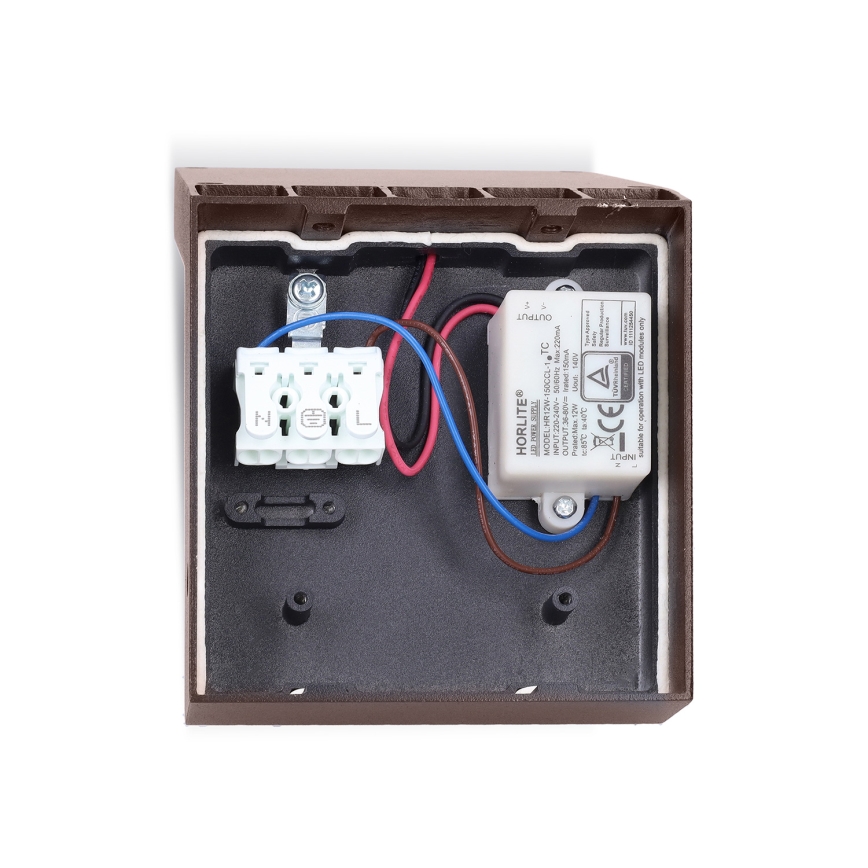 Brilagi - LED kültéri fali lámpatest érzékelővel RIANO LED/8W/230V barna IP65