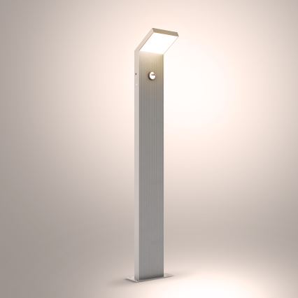 Brilagi - LED kültéri lámpa mozgásérzékelővel RIANO LED/8W/230V ezüst IP65