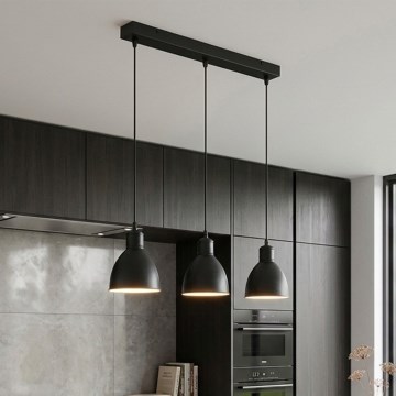 Brilagi - RIDDY LED csillár kábelen 3xE27/60W/230V fekete