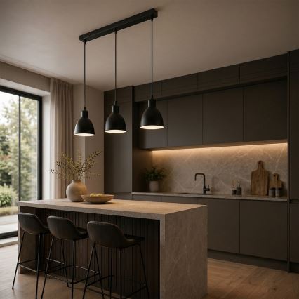 Brilagi - RIDDY LED csillár kábelen 3xE27/60W/230V fekete