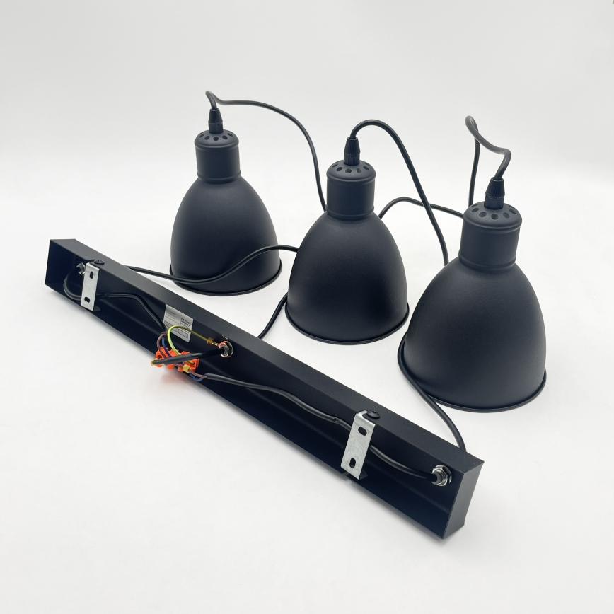 Brilagi - RIDDY LED csillár kábelen 3xE27/60W/230V fekete