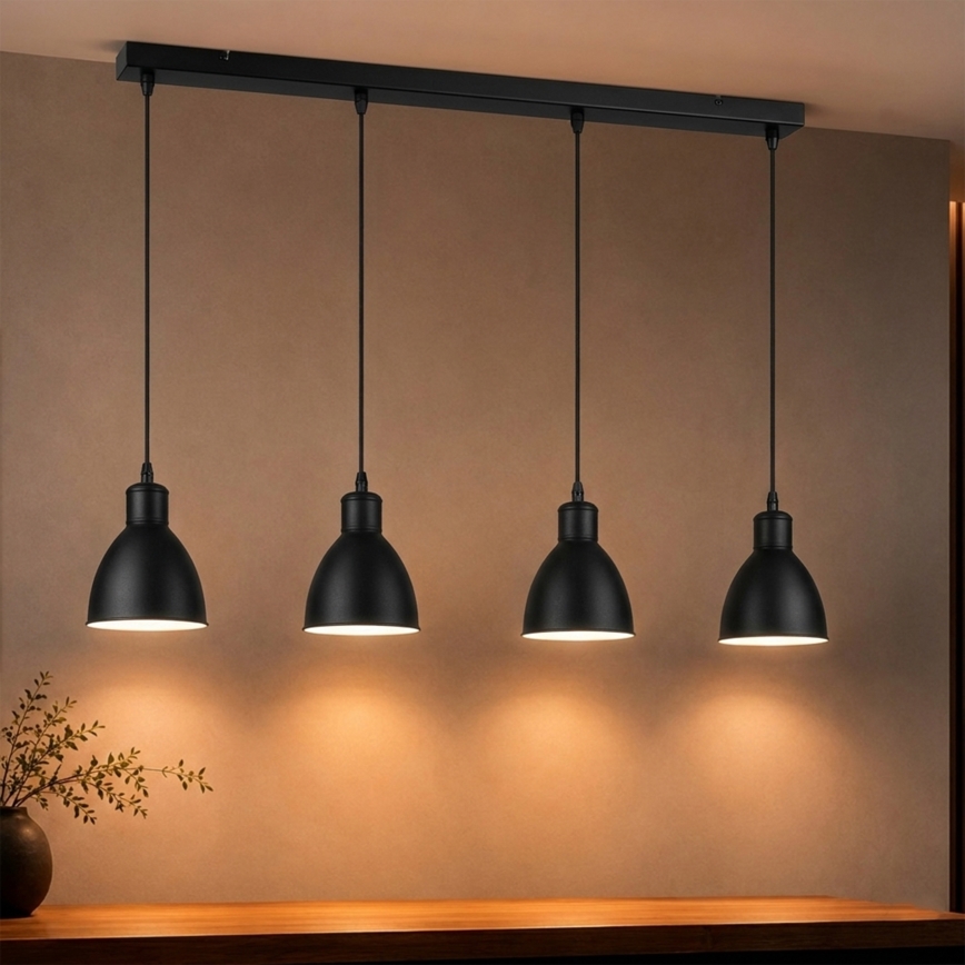 Brilagi - RIDDY LED csillár kábellel 4xE27/60W/230V fekete