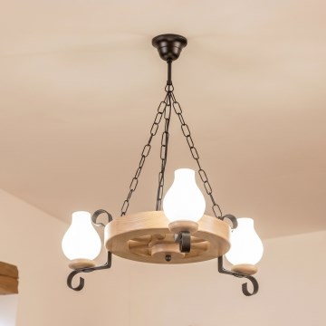 Brilagi - ROATA láncos csillár 3xE14/40W/230V tölgy