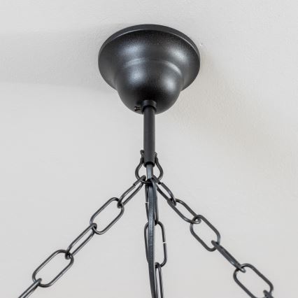 Brilagi - ROATA láncos csillár 6xE14/40W/230V, átmérő 70 cm, bükk/dió