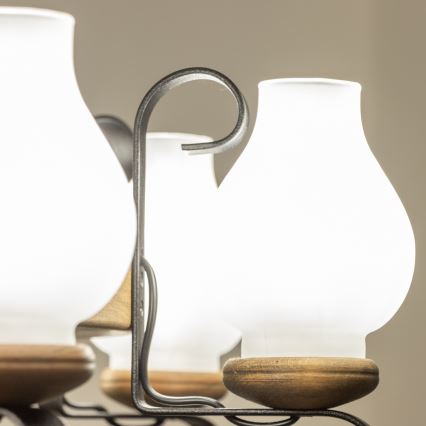 Brilagi - ROATA láncos csillár 8xE14/40W/230V, átm. 70 cm, bükk