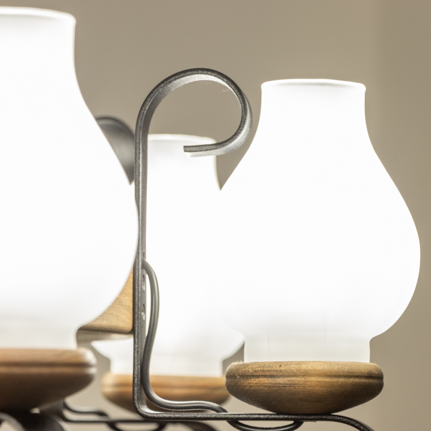 Brilagi - ROATA láncos csillár 8xE14/40W/230V, átm. 70 cm, bükk