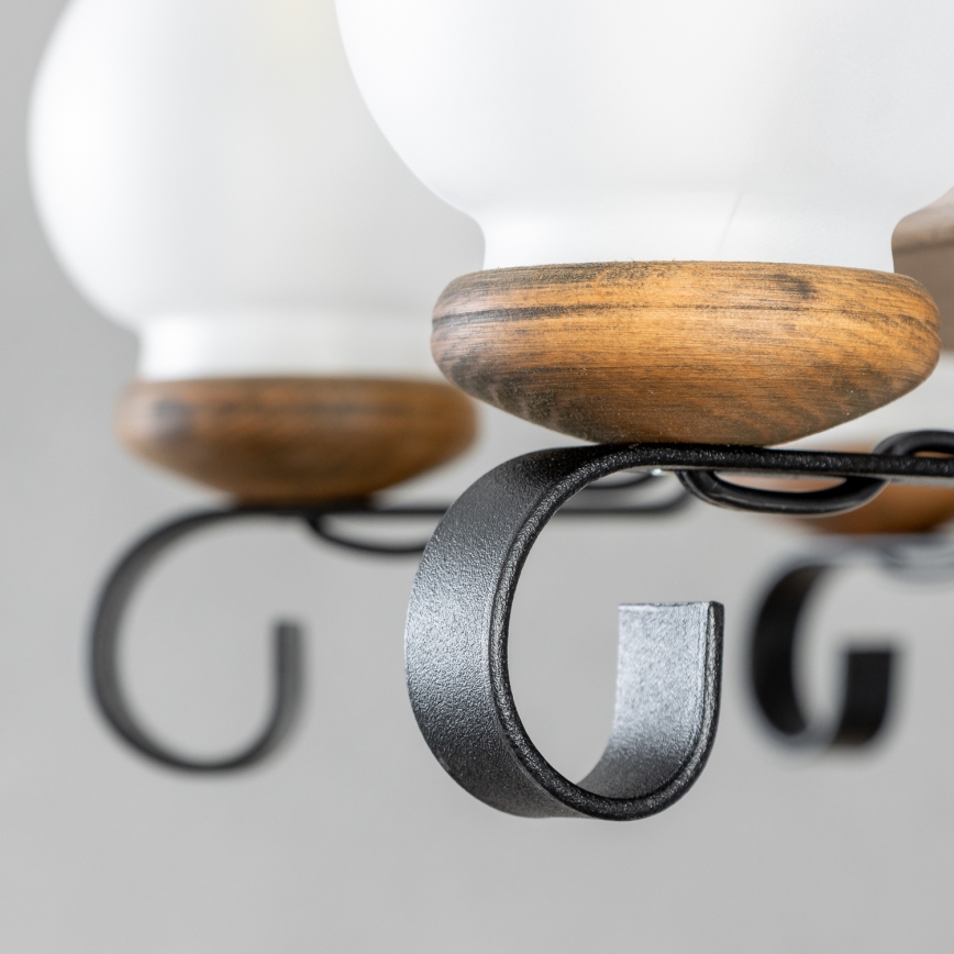 Brilagi - ROATA láncos csillár 8xE14/40W/230V, átm. 70 cm, bükk