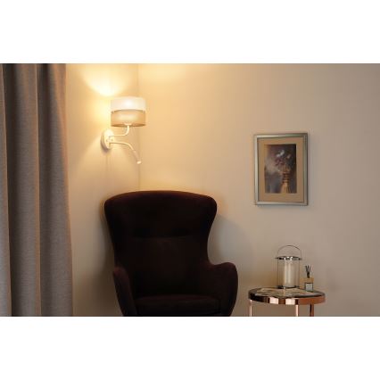 Brilagi - Fali lámpa ROYAL YUTE 1xE27/15W/230V + 1xG9/6W bézs/krém/fehér