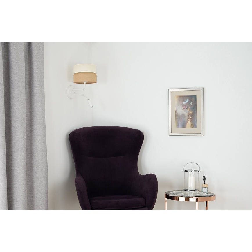 Brilagi - Fali lámpa ROYAL YUTE 1xE27/15W/230V + 1xG9/6W bézs/krém/fehér