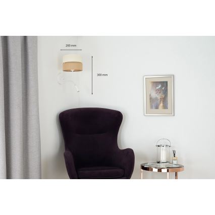Brilagi - Fali lámpa ROYAL YUTE 1xE27/15W/230V + 1xG9/6W bézs/krém/fehér