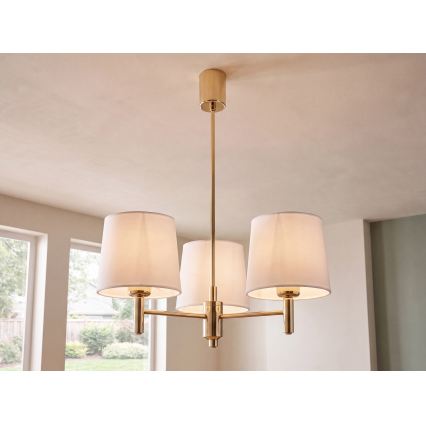 Brilagi - Rudas csillár MONTE 3xE27/60W/230V krémszínű/arany