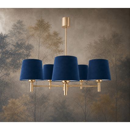 Brilagi - Rudas csillár MONTE 5xE27/60W/230V kék/arany