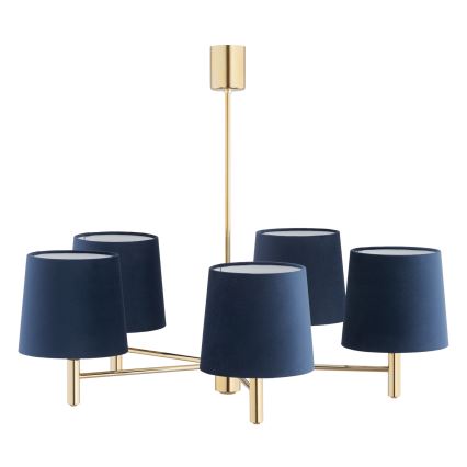 Brilagi - Rudas csillár MONTE 5xE27/60W/230V kék/arany
