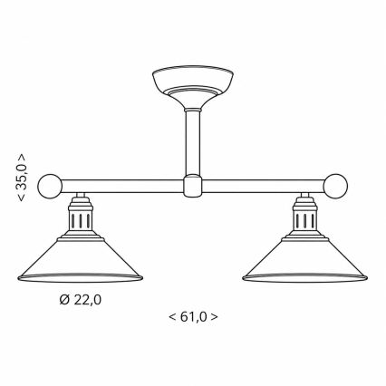 BRILAGI - Rúdfüggeszték FORGE 2xE27/60W/230V réz/patina