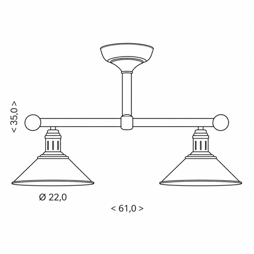 BRILAGI - Rúdfüggeszték FORGE 2xE27/60W/230V réz/patina
