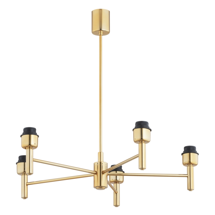 Brilagi - Rúdon függő csillár MONTE 5xE27/60W/230V fekete/arany