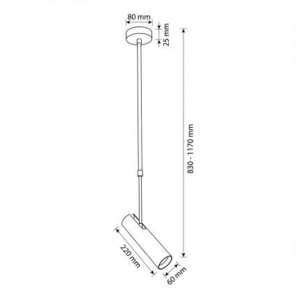 Brilagi - Rúdon szerelt csillár SELE 1xGU10/30W/230V fehér