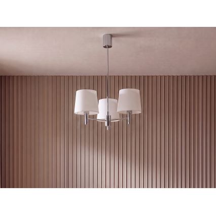 Brilagi - Rúdos csillár MONTE 3xE27/60W/230V krémszínű/fényes króm