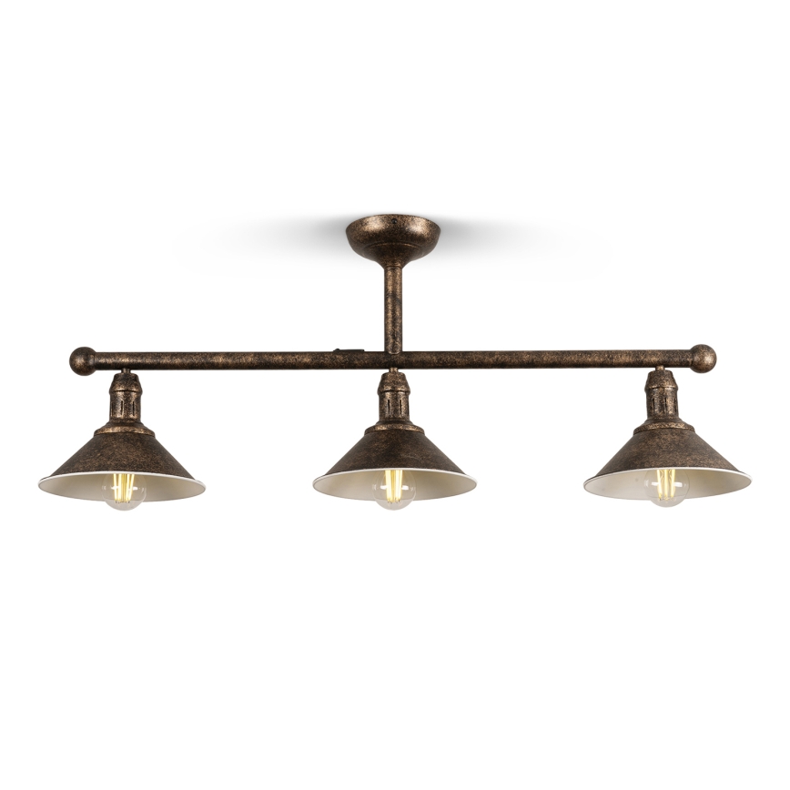 BRILAGI - Rúdra szerelt csillár FORGE 3xE27/60W/230V patinás/rézszínű