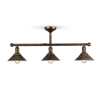 BRILAGI - Rúdra szerelt csillár FORGE 3xE27/60W/230V patinás/rézszínű