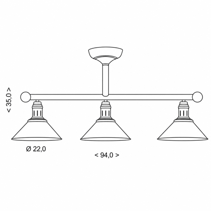 BRILAGI - Rúdra szerelt csillár FORGE 3xE27/60W/230V patinás/rézszínű