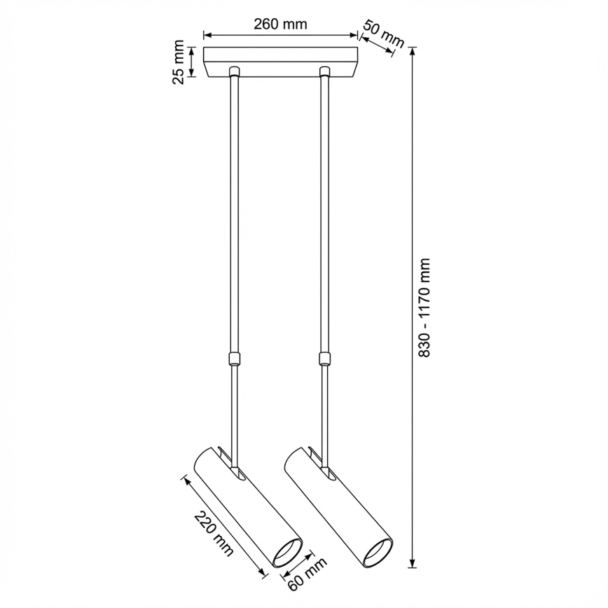 Brilagi - Rúdra szerelt csillár SELE 2xGU10/30W/230V bézs