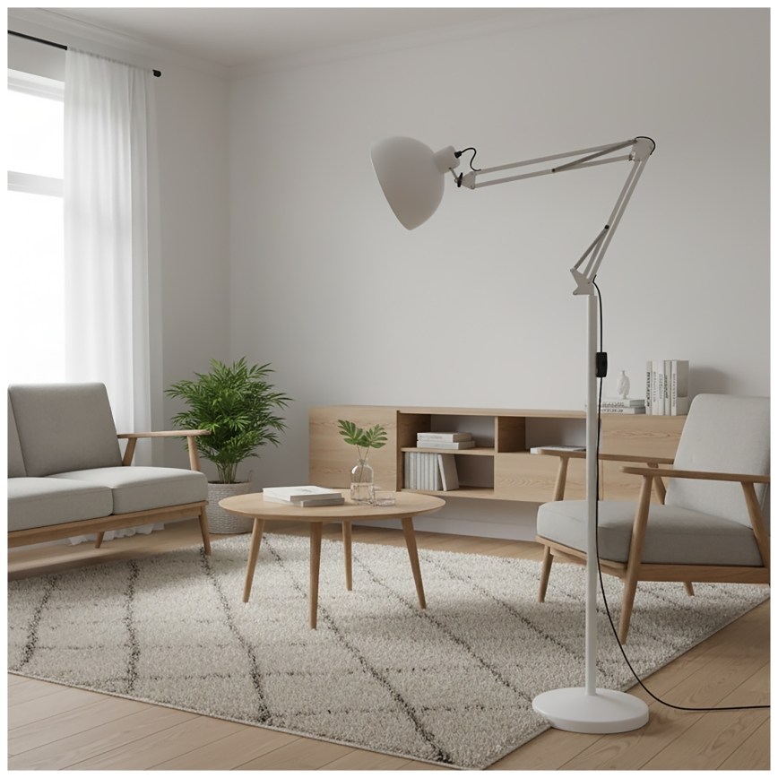 Brilagi - Rugalmas állólámpa TASKER 1xE27/60W/230V 157 cm fehér