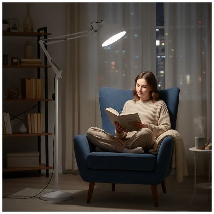 Brilagi - Rugalmas állólámpa TASKER 1xE27/60W/230V 157 cm fehér