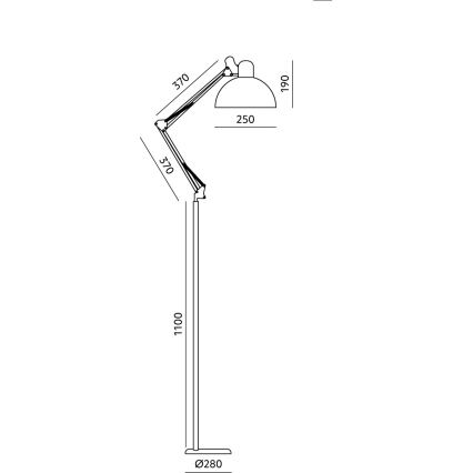 Brilagi - Rugalmas állólámpa TASKER 1xE27/60W/230V 157 cm fehér