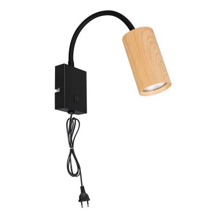 Brilagi - Rugalmas fali lámpa SELE 1xGU10/30W/230V fekete/tölgy dekor