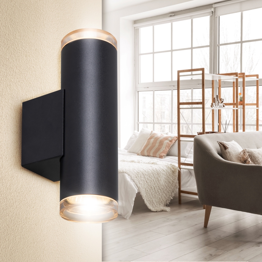 Brilagi - Fürdőszobai fali spotlámpa SELE AQUA 2xGU10/30W/230V IP44 fekete