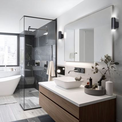 Brilagi - Fürdőszobai fali spotlámpa SELE AQUA 2xGU10/30W/230V IP44 fekete