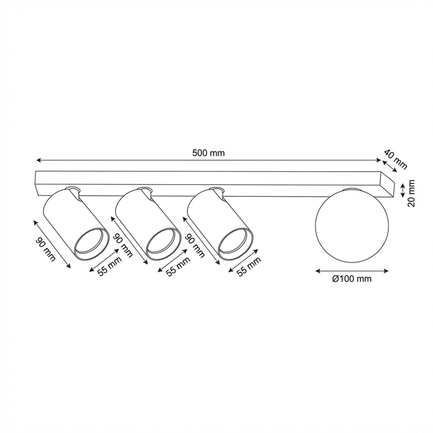 Brilagi - SELE BALL irányítható spotlámpa 3xGU10/30W/230V + 1xG9/10W bézs