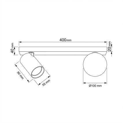 Brilagi - SELE BALL spotlámpa 1xGU10/30W/230V + 1xG9/10W fehér