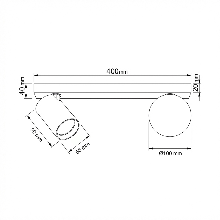 Brilagi - SELE BALL spotlámpa 1xGU10/30W/230V + 1xG9/10W fehér