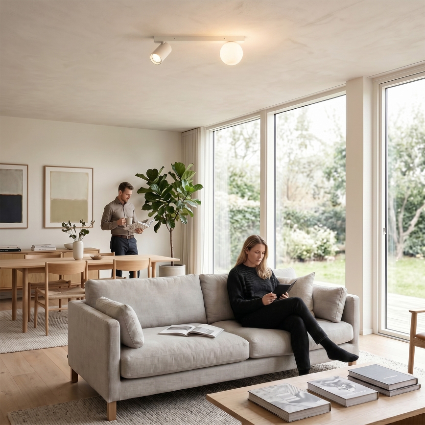 Brilagi - SELE BALL spotlámpa 1xGU10/30W/230V + 1xG9/10W fehér