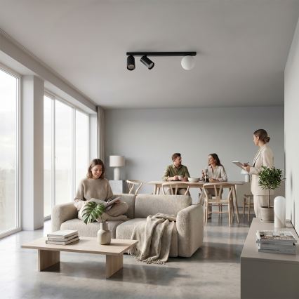 Brilagi - SELE BALL spotlámpa 2xGU10/30W/230V + 1xG9/10W fekete