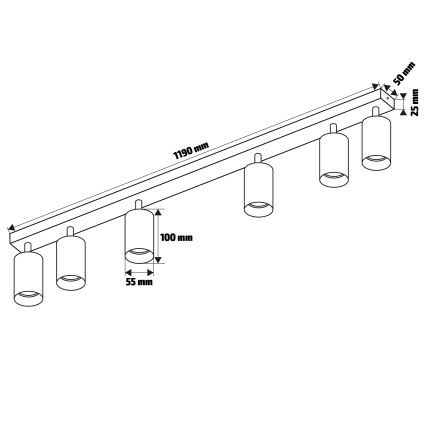 Brilagi - SELE DIAMANT spotlámpa 6xGU10/30W/230V fehér
