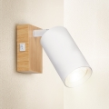 Brilagi - SELE fali spotlámpa 1xGU10/30W/230V fehér/tölgy dekor