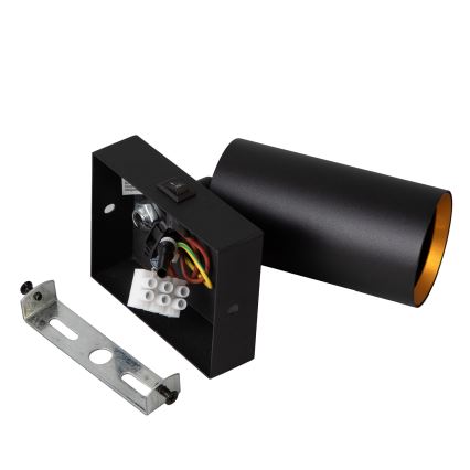 Brilagi - Fali spotlámpa kapcsolóval SELE 1xGU10/30W/230V fekete/arany