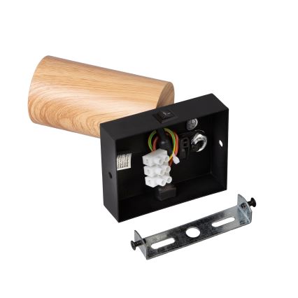 Brilagi - SELE fali spotlámpa kapcsolóval 1xGU10/30W/230V fekete/tölgy dekor