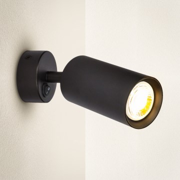 Brilagi - SELE fali spotlámpa kapcsolóval 1xGU10/30W/230V fekete