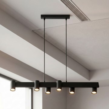 Brilagi - SELE kábelen függő csillár, 6x GU10/30W/230V, fekete