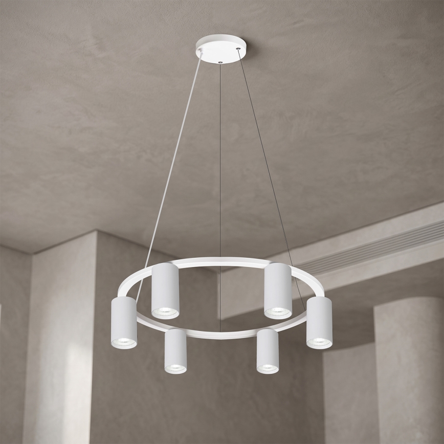 Brilagi - SELE kábeles csillár 6xGU10/30W/230V fehér
