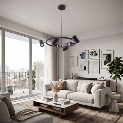 BRILAGI - SELE kábellel függesztett csillár 6xGU10/30W/230V fekete
