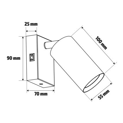 Brilagi - LED RGBW dimmelhető fali spotlámpa SELE 1xGU10/6,5W/230V 2700-6500K fekete/arany