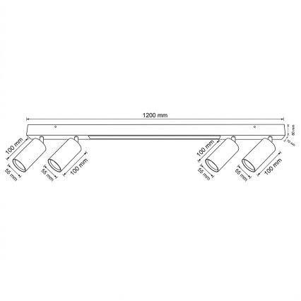 Brilagi - SELE LED spotlámpa 4xGU10/30W/230V + LED/25W fehér